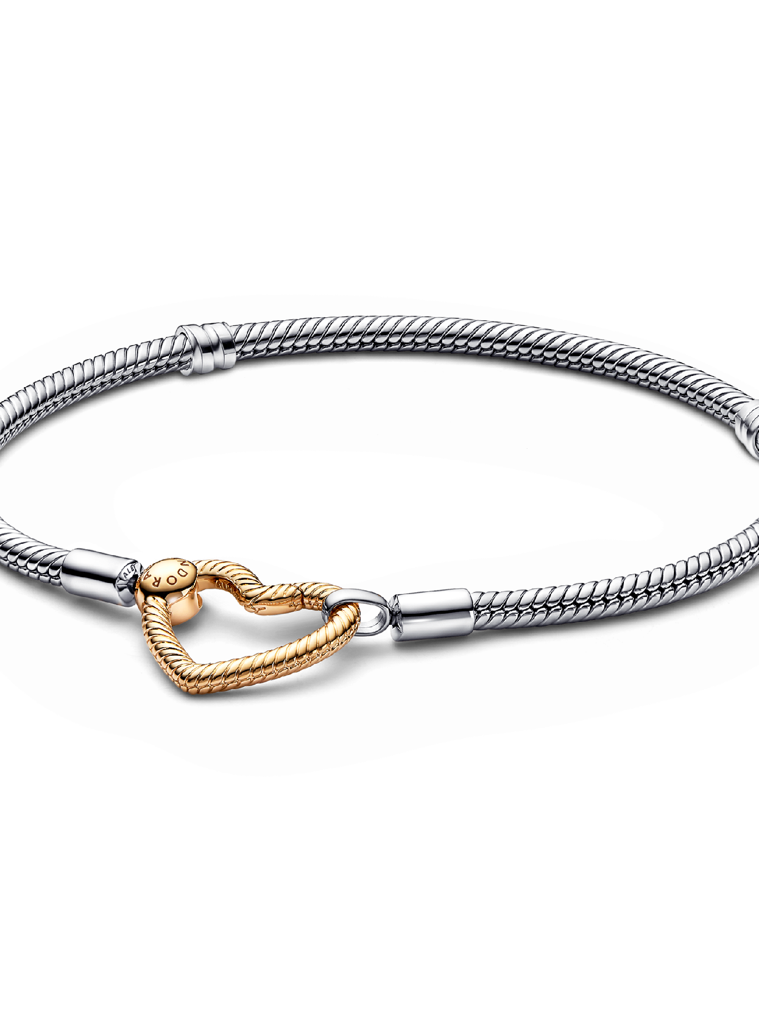 Pulseira Malha Snake Fecho Coração