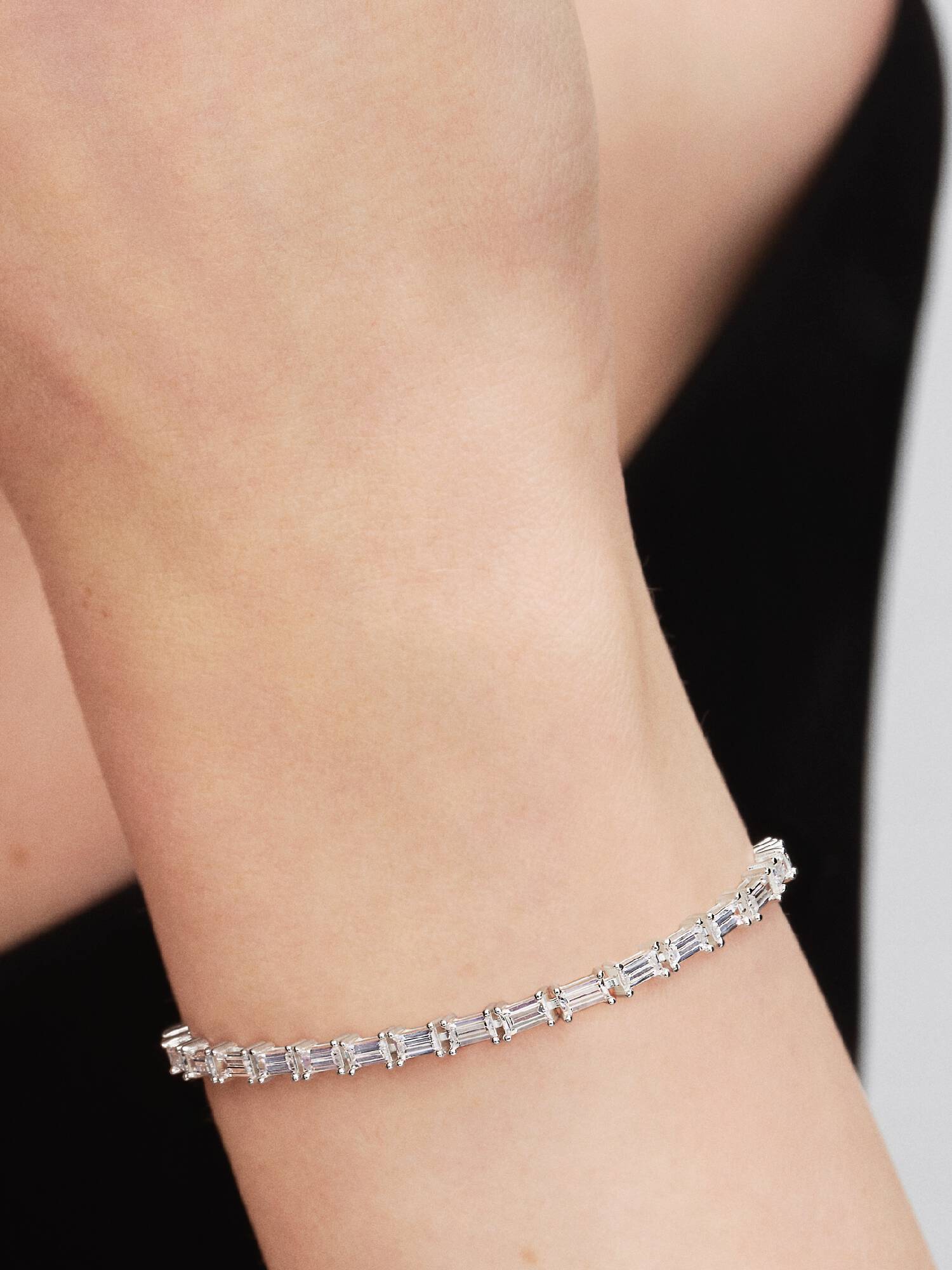 Pulseira de Ténis Baguette Cintilante