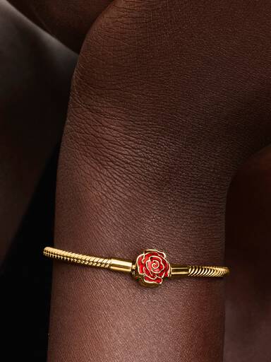 Pulseira Corrente Snake Rosa Encantada Bela e o Monstro Disney