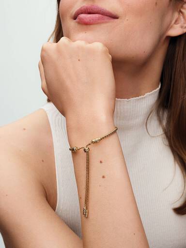 Pulseira Deslizante Corrente Cravejada