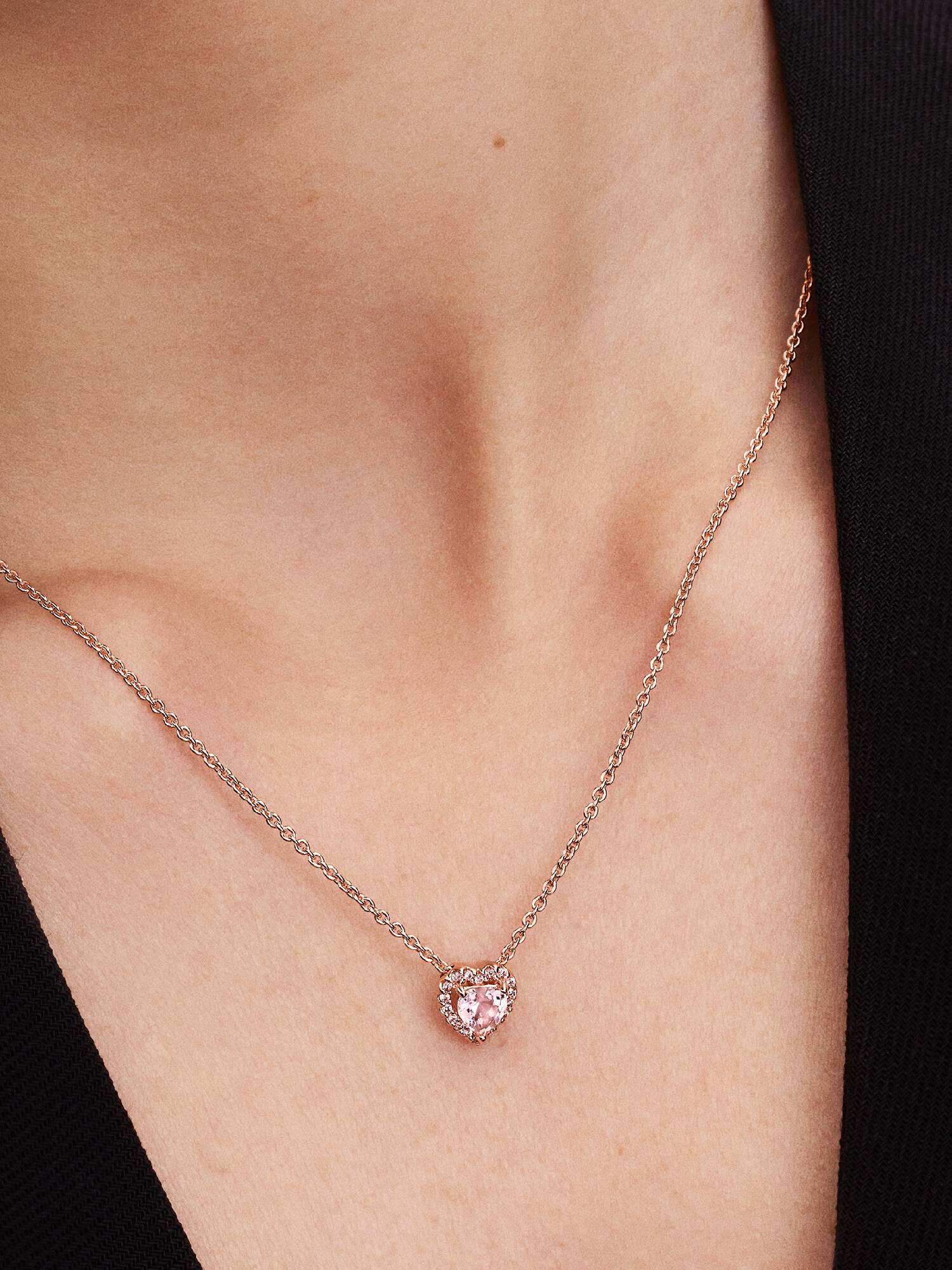 Colar Coração Rosa