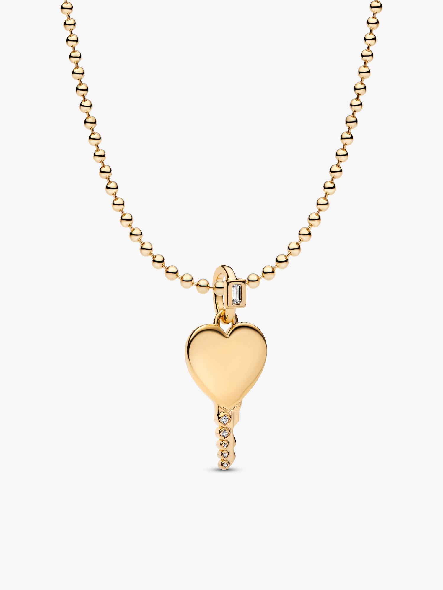 Conjunto Presente Colar Chave Coração Gravável Dourado