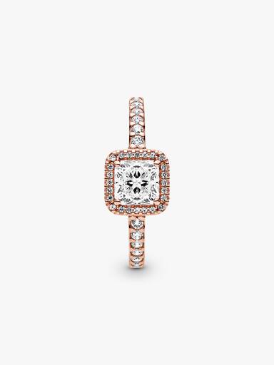 Anel Square Sparkle Halo