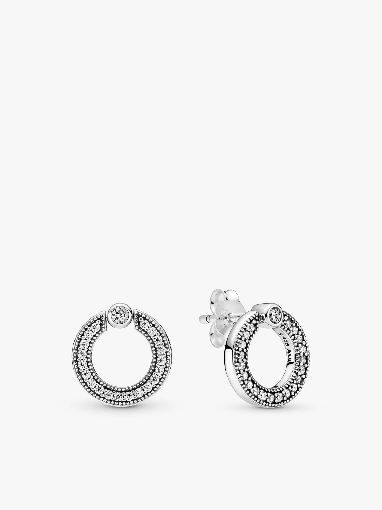 Brincos reversíveis Pavé & Logo Circle