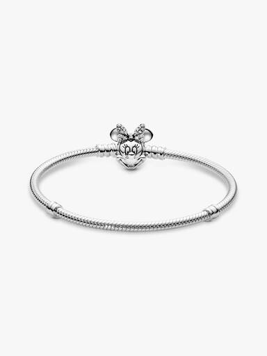 Pulseira de Malha Snake Fecho Minnie Pavé Disney Pandora Moments