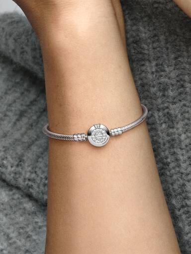 Pulseira Malha Snake "O" Coroado Brilhante