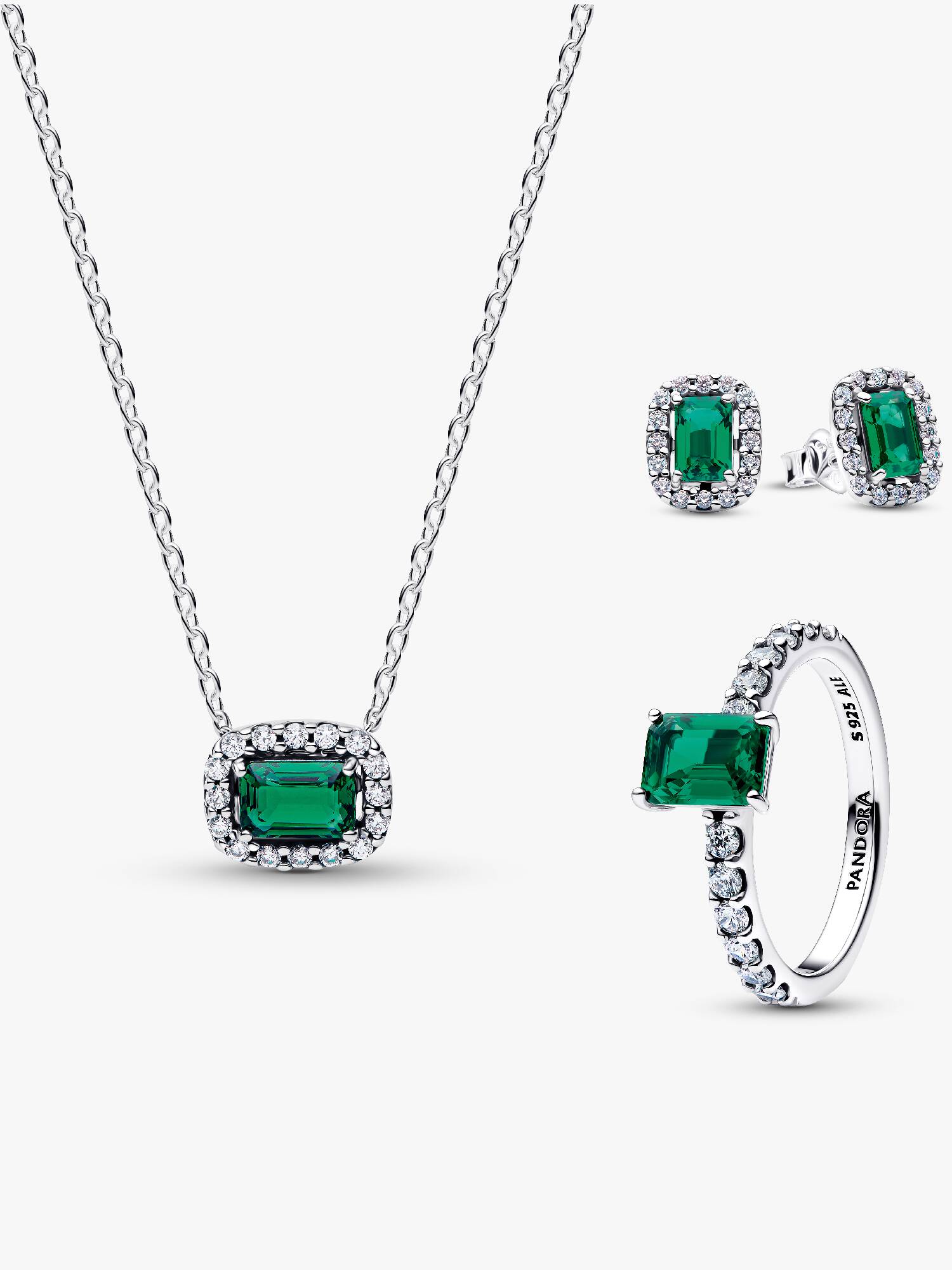 Conjunto de Presente Halo Verde Completo Pandora Timeless
