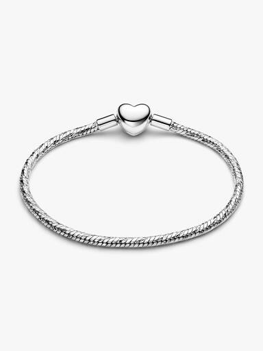 Pulseira Malha Snake Facetada Fecho Coração