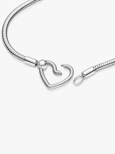 Pulseira Malha Snake Fecho Coração