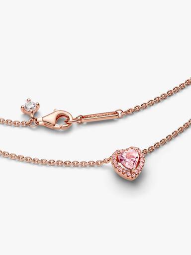Colar Coração Rosa