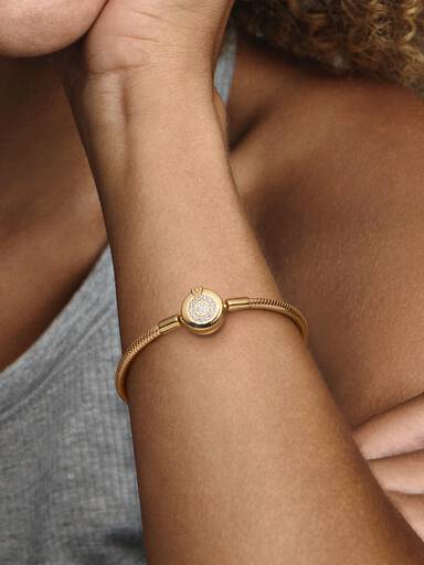 Pulseira Malha Snake "O" Coroado Brilhante