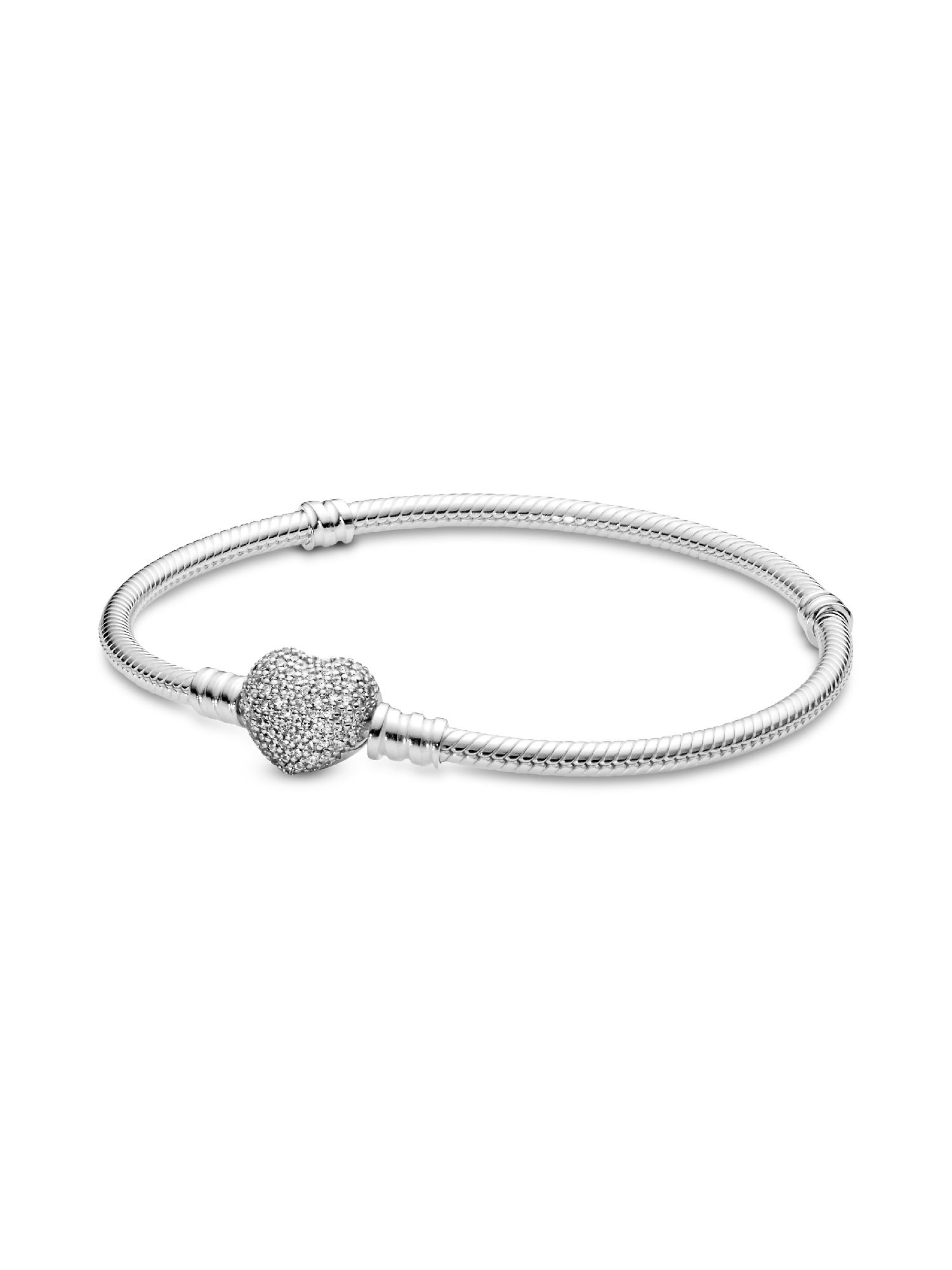 Pulseira Malha Snake e Coração Cintilante
