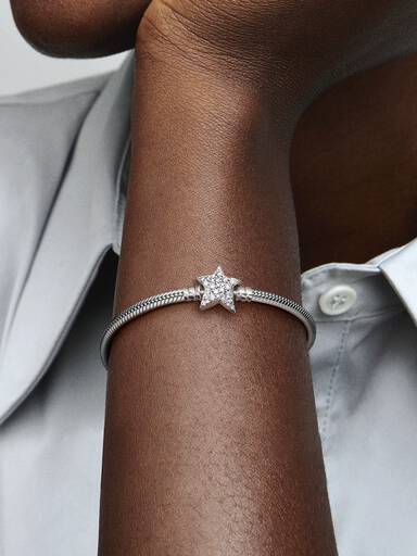 Pulseira Malha Snake Fecho Estrela Assimétrica