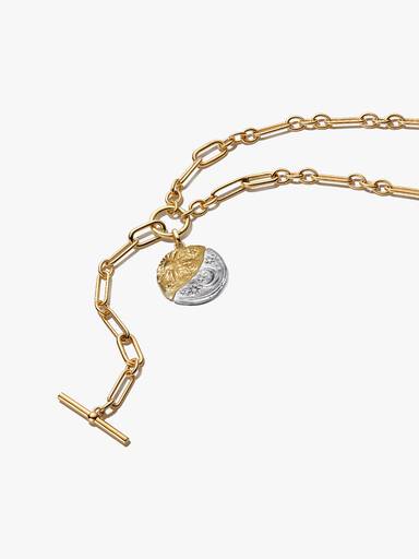Conjunto Colar Medalhão XL Sol e Lua