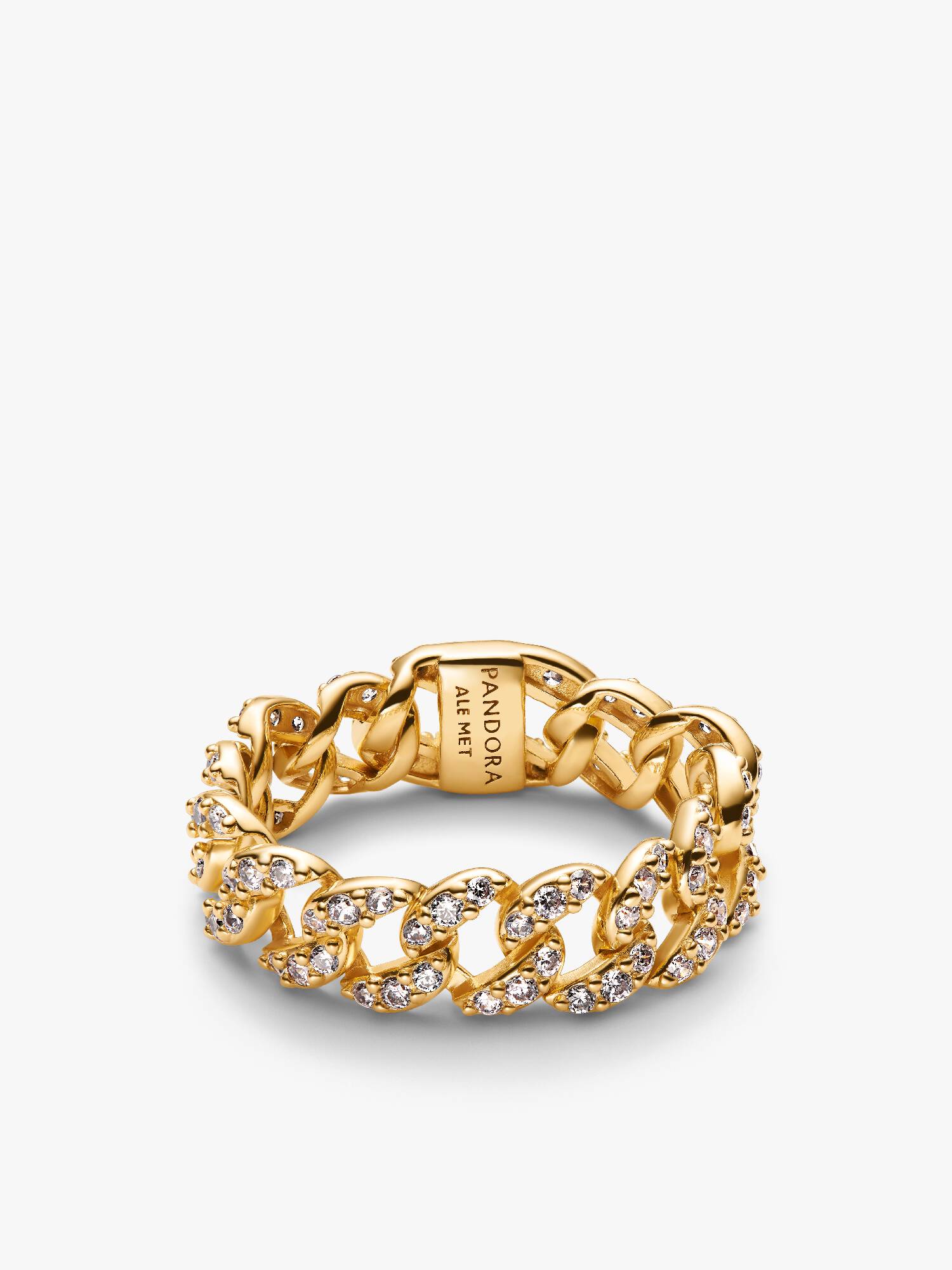 Anel de Corrente Cubana Pavé