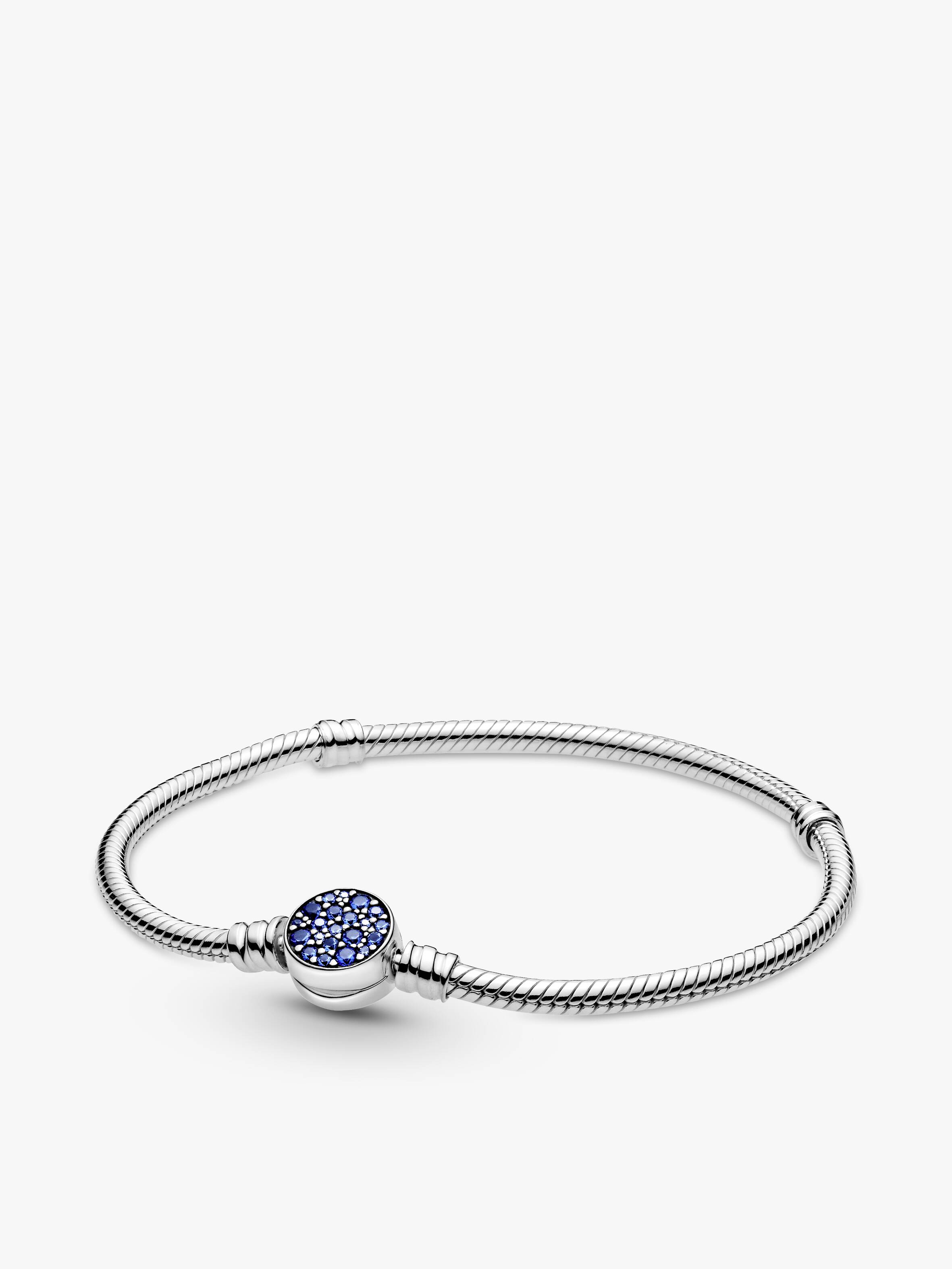 Pulseira Malha Snake Fecho Disco Azul Brilhante