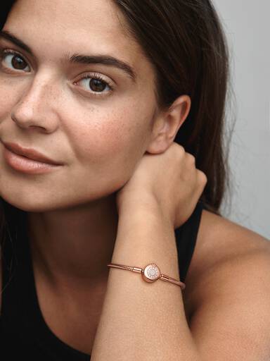 Pulseira Malha Snake "O" Coroado Brilhante