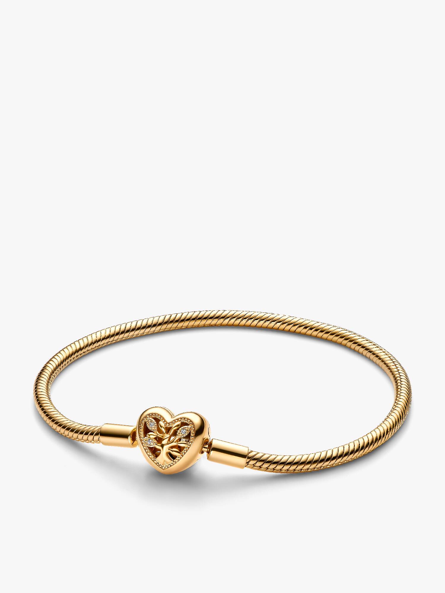 Pulseira Malha Snake Fecho Coração Árvore de Família