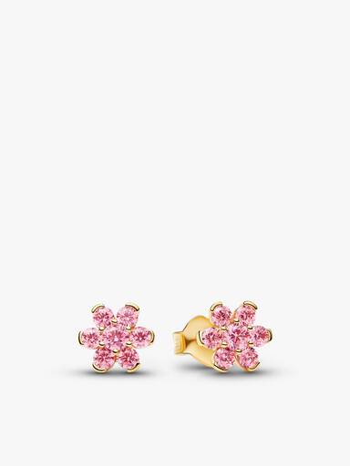 Conjunto de Presente Flor Rosa Brilhante Dourado