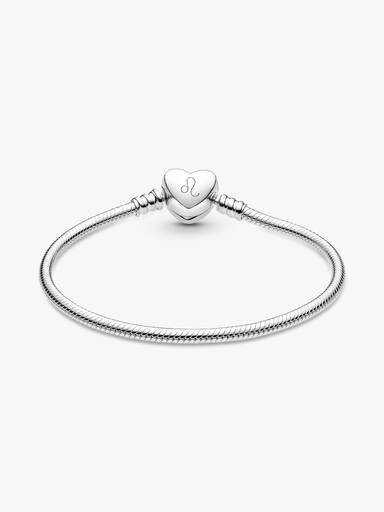 Pulseira malha Snake com Fecho Coração Gravável Pandora Moments