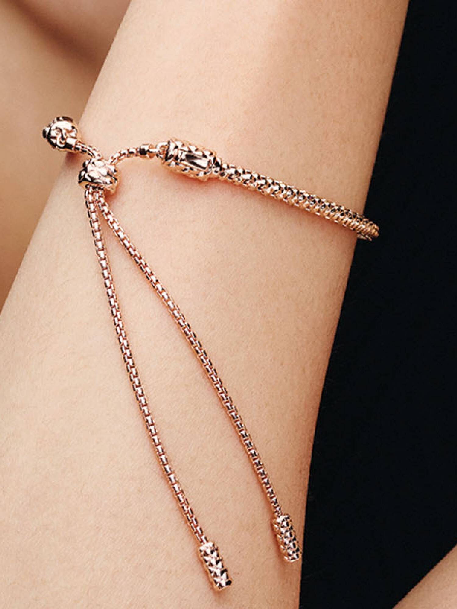 Pulseira Deslizante Corrente Cravejada