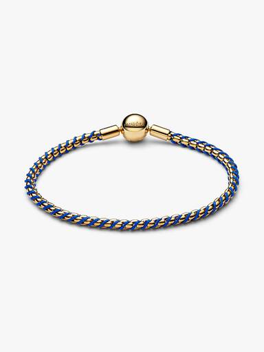 Pulseira Corrente Caixa Cordão Azul