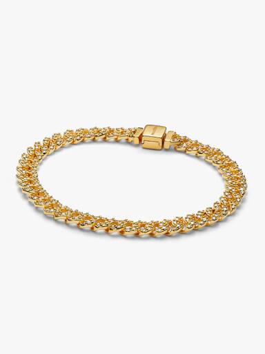 Pulseira de Corrente Cubana Pavé