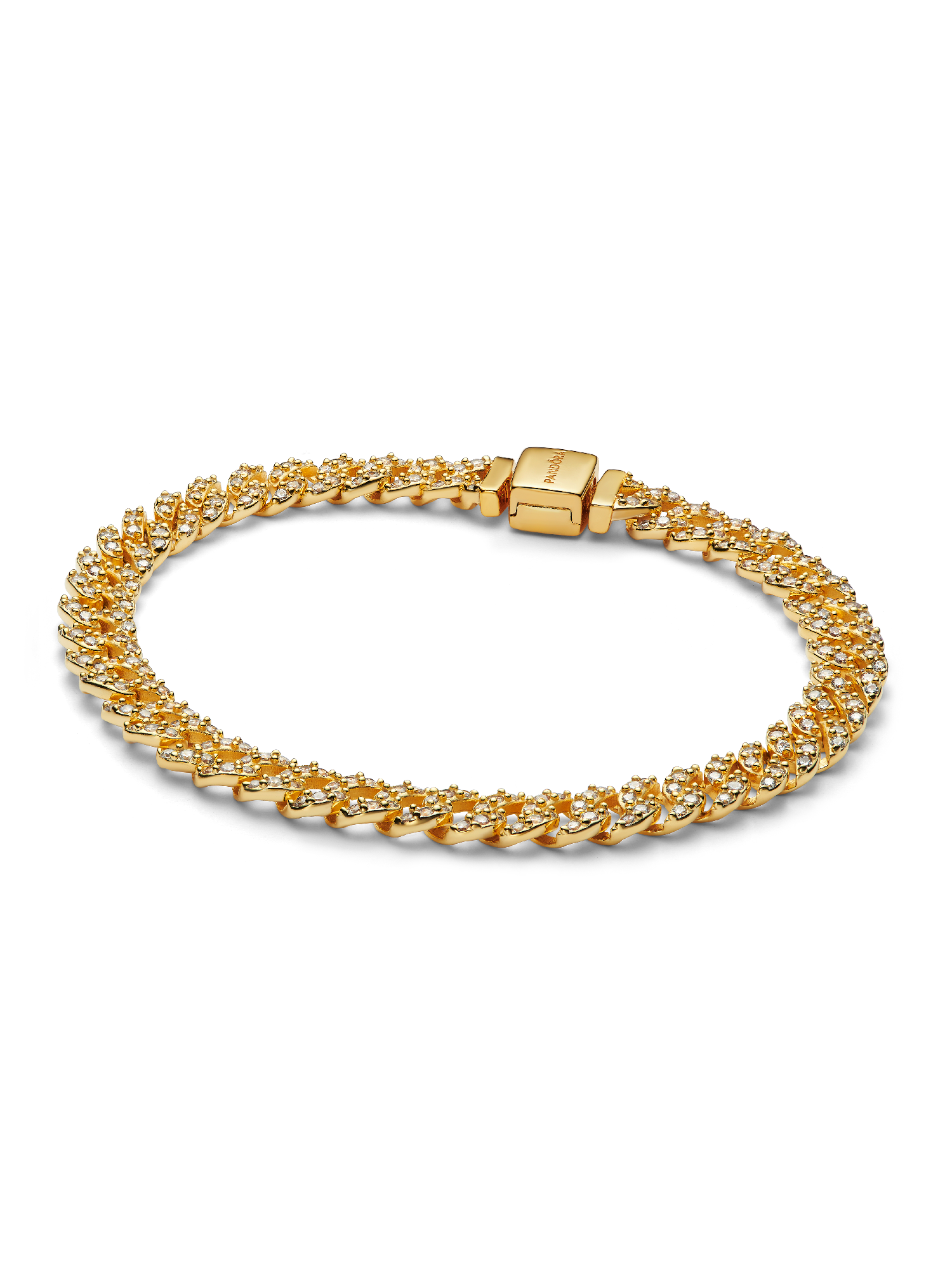 Pulseira de Corrente Cubana Pavé