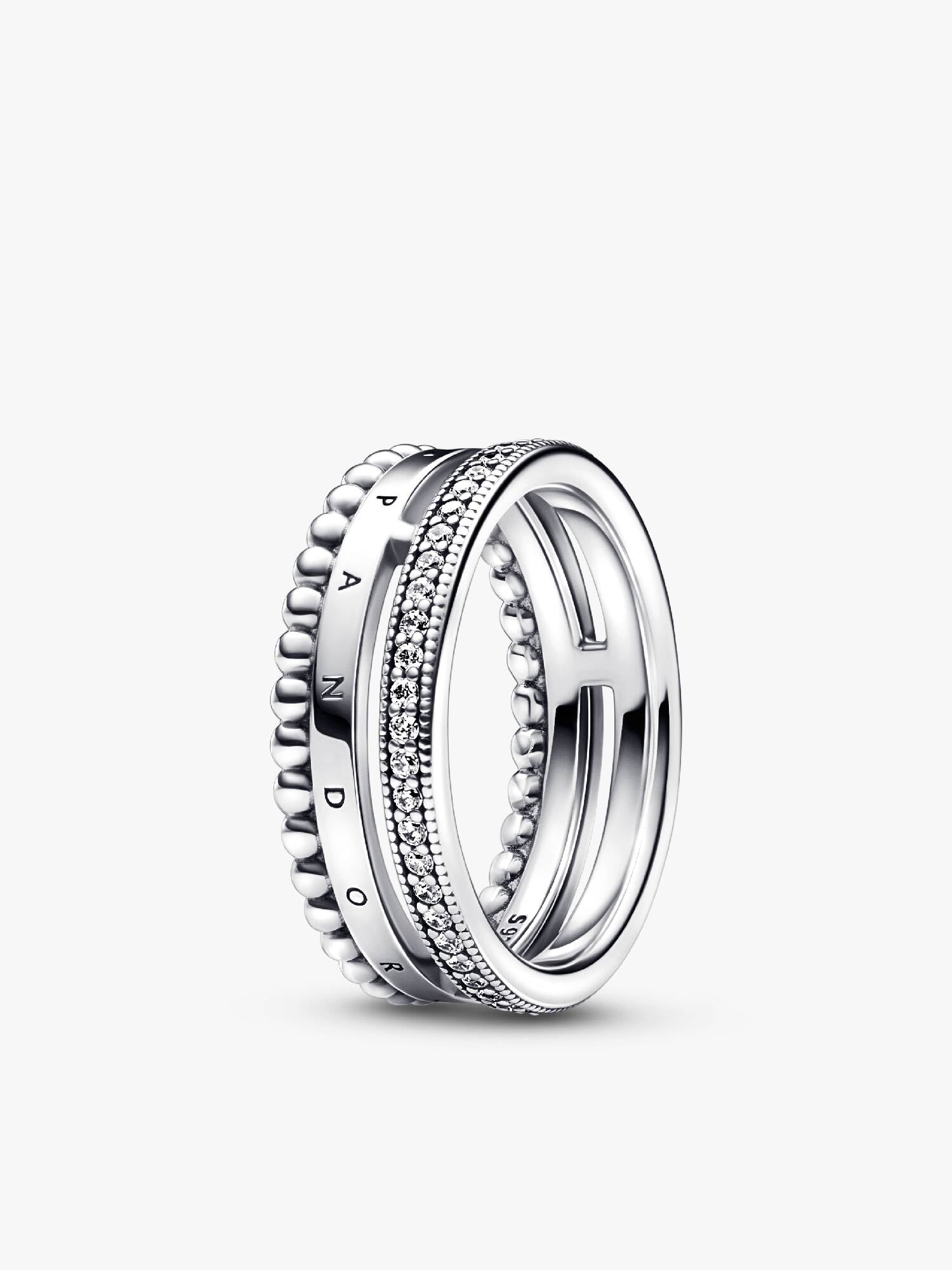 Anel Pandora Signature Pavé & Beads