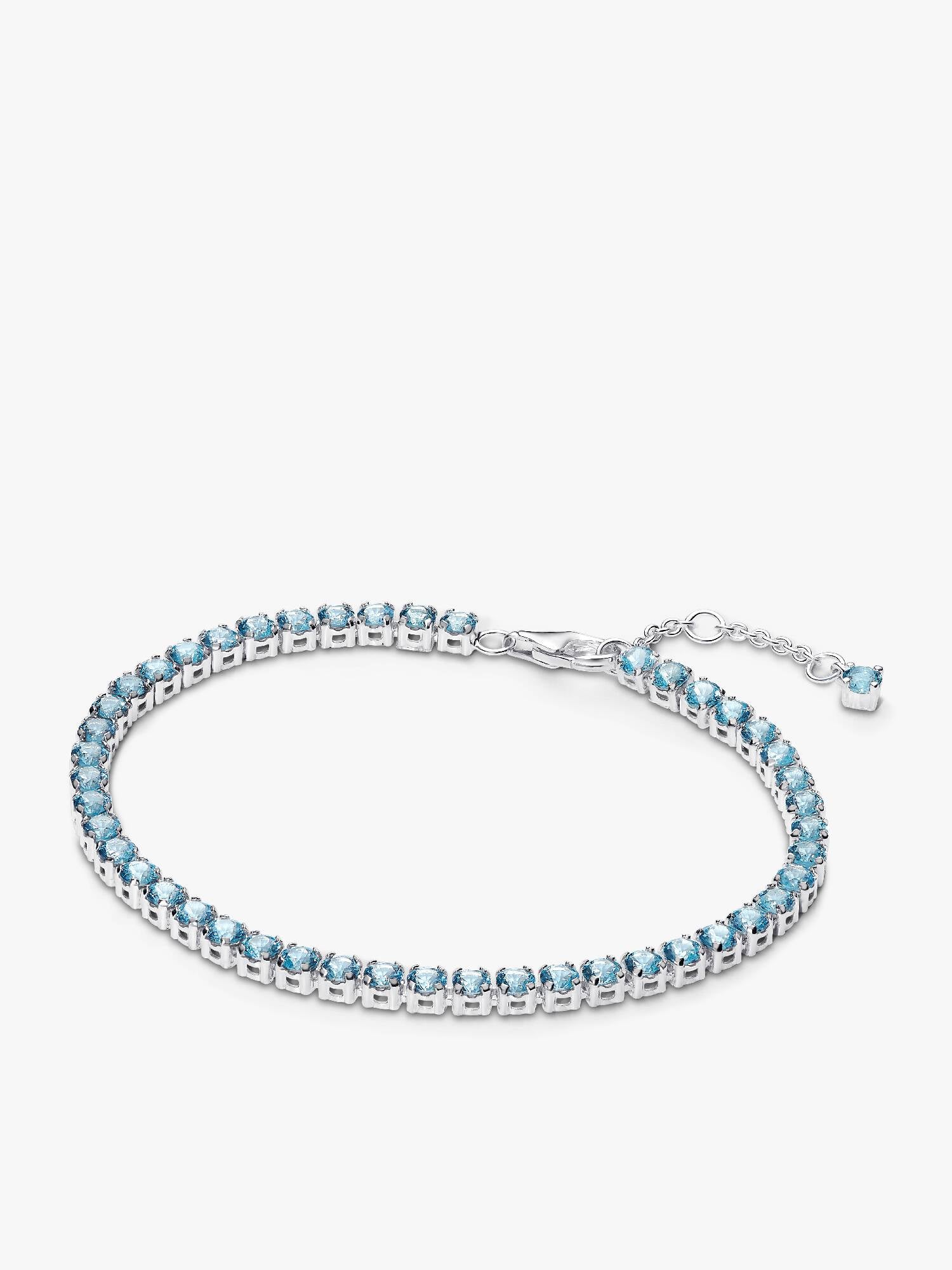 Pulseira de Ténis Azul Claro Brilhante