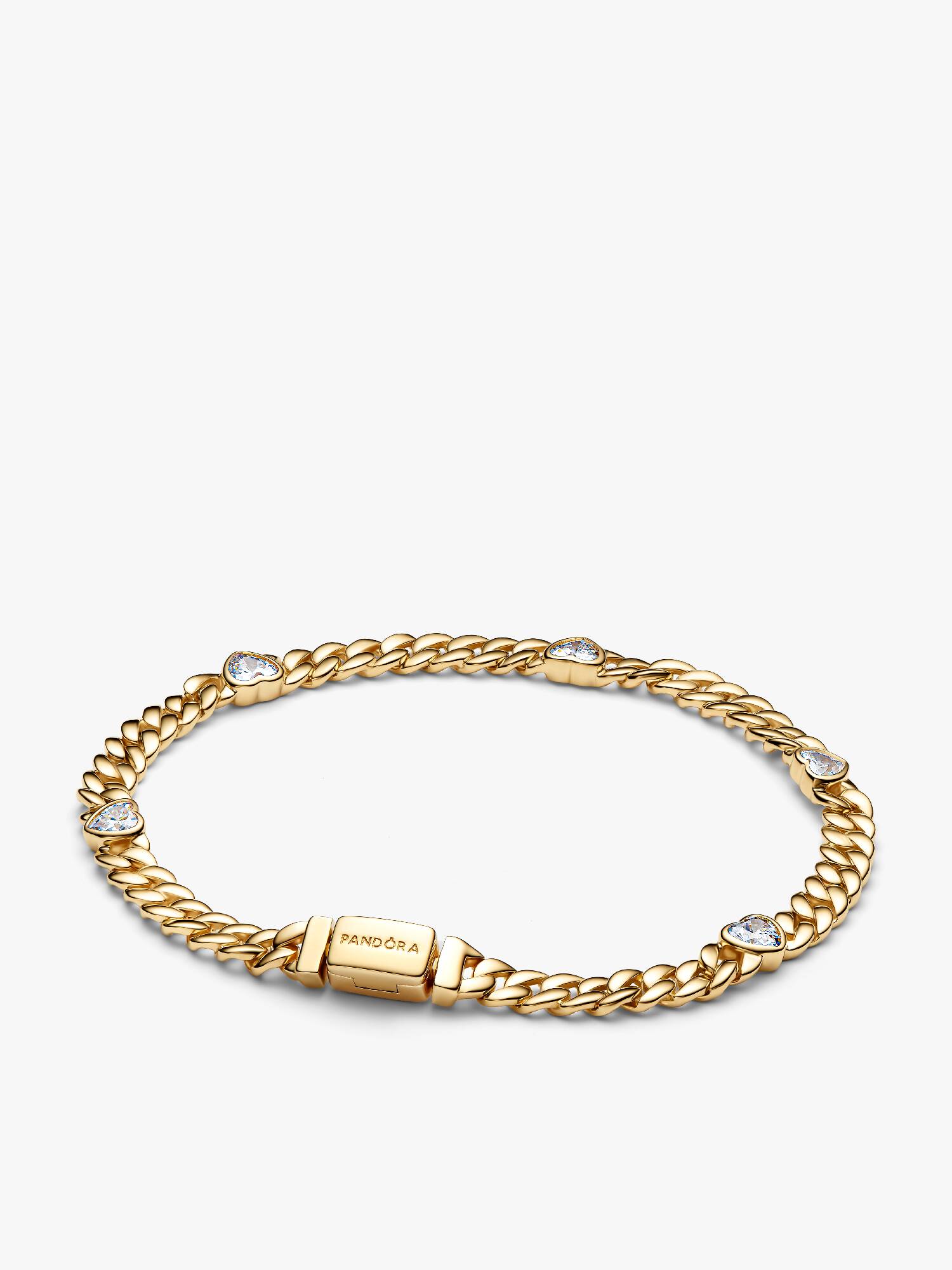 Pulseira de Corrente Cubana Coração