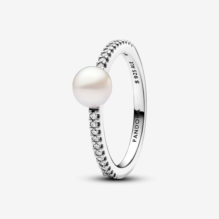 Anel Treated Freshwater Cultured Pearl & Pavé image number 0
