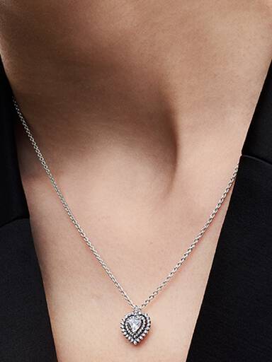 Colar Sparkling Heart Halo Pendant