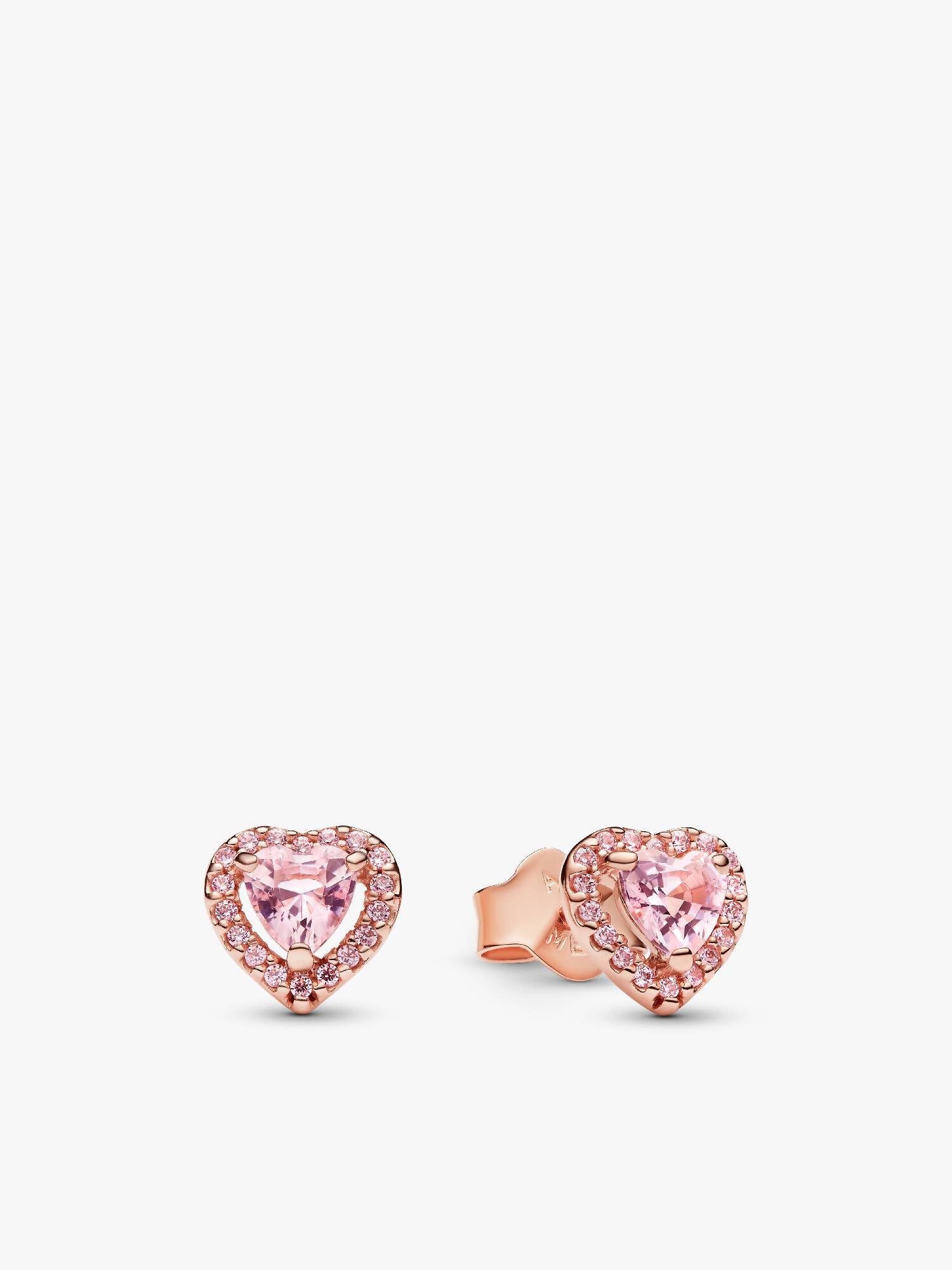 Brincos Espigão Coração Elevado Rosa