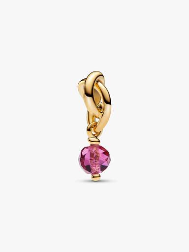 Conta Pendente Círculo da Eternidade Facetado Rosa