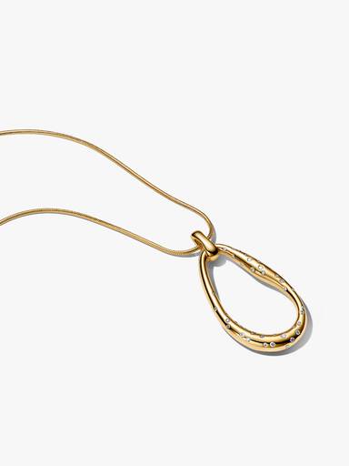 Colar Pendente Statement com Pedras Forma Orgânica