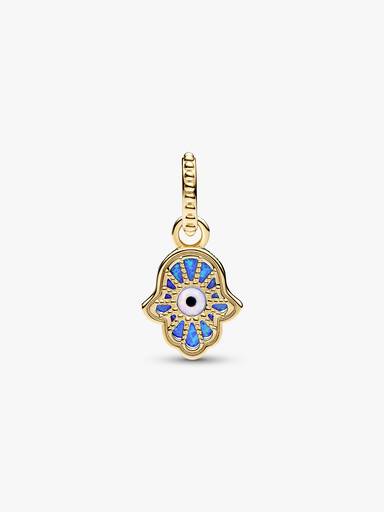 Mini Pendente Opalescente Hamsa Azul