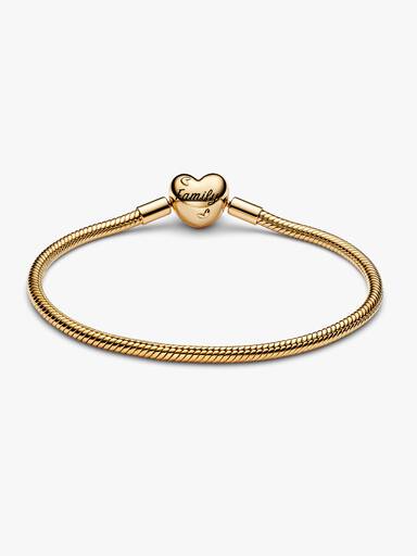 Pulseira Malha Snake Fecho Coração Árvore de Família