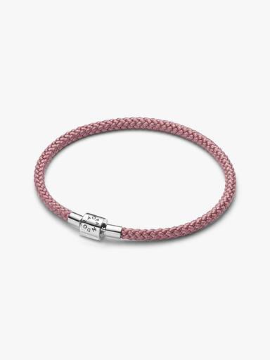 Pulseira Cordão Rosa Brilhante