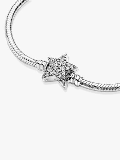 Pulseira Malha Snake Fecho Estrela Assimétrica