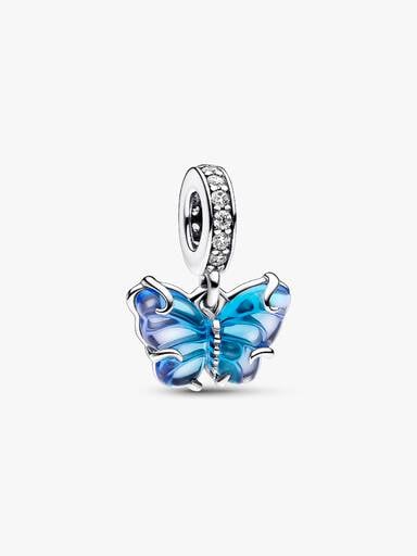 Conta Pendente Murano Borboleta Azul