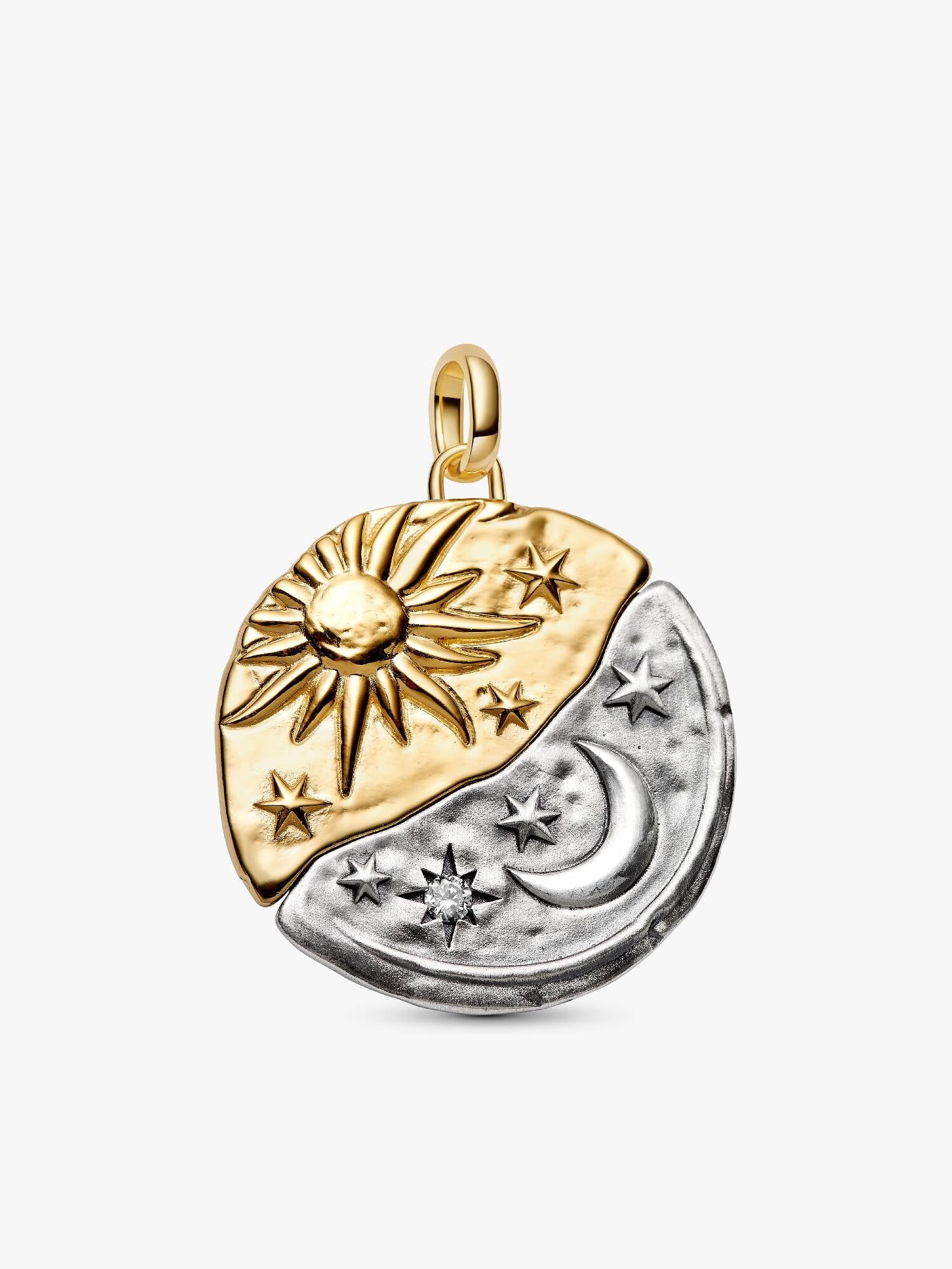 Conta Medalhão Grande Sol e Lua