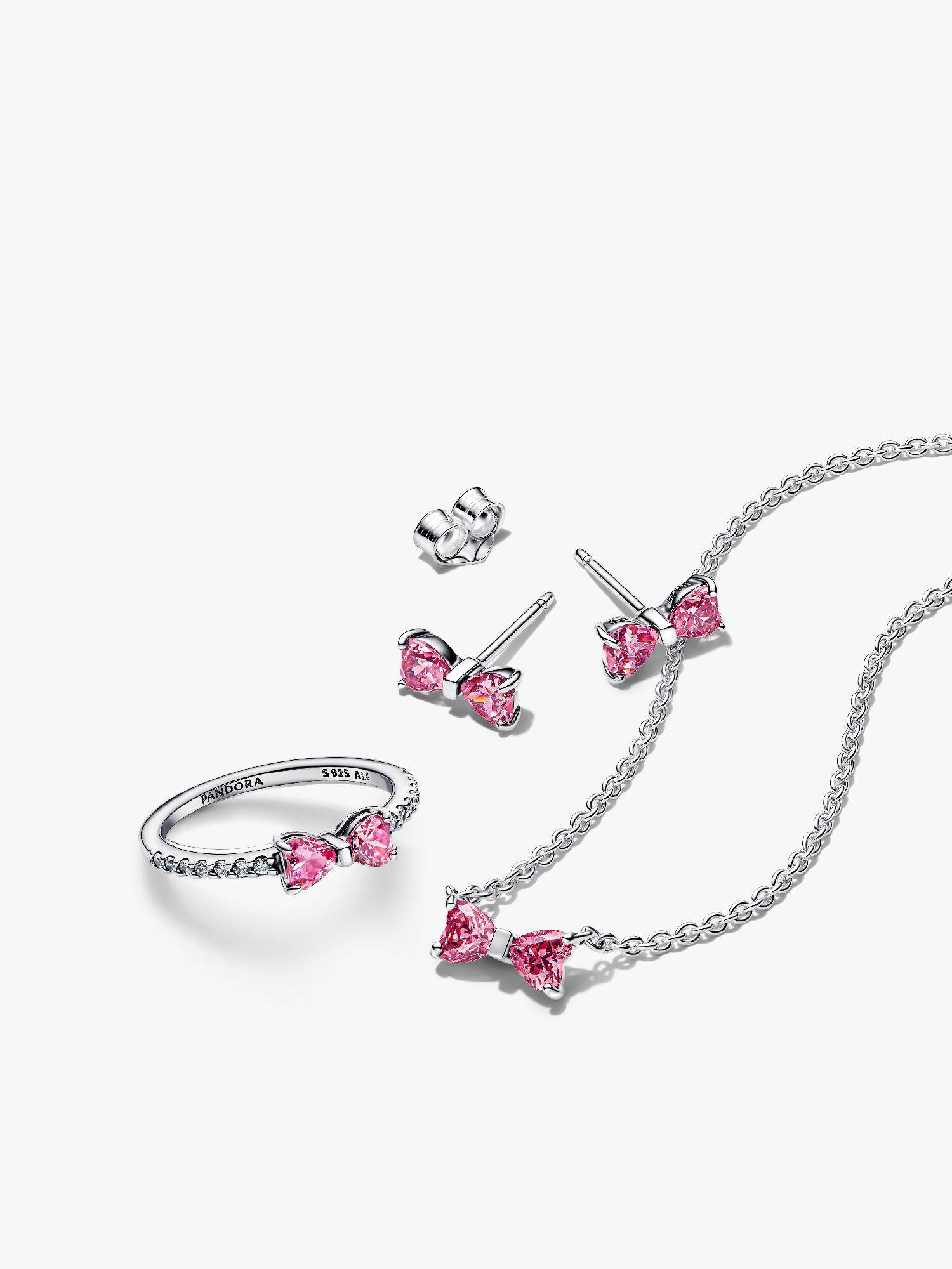 Conjunto de Presente Laço Rosa Brilhante