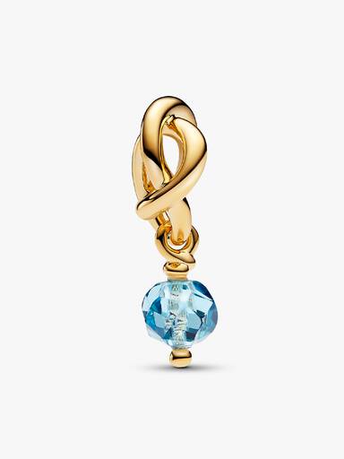 Conta Pendente Circulo da Eternidade Azul Aqua Marinho