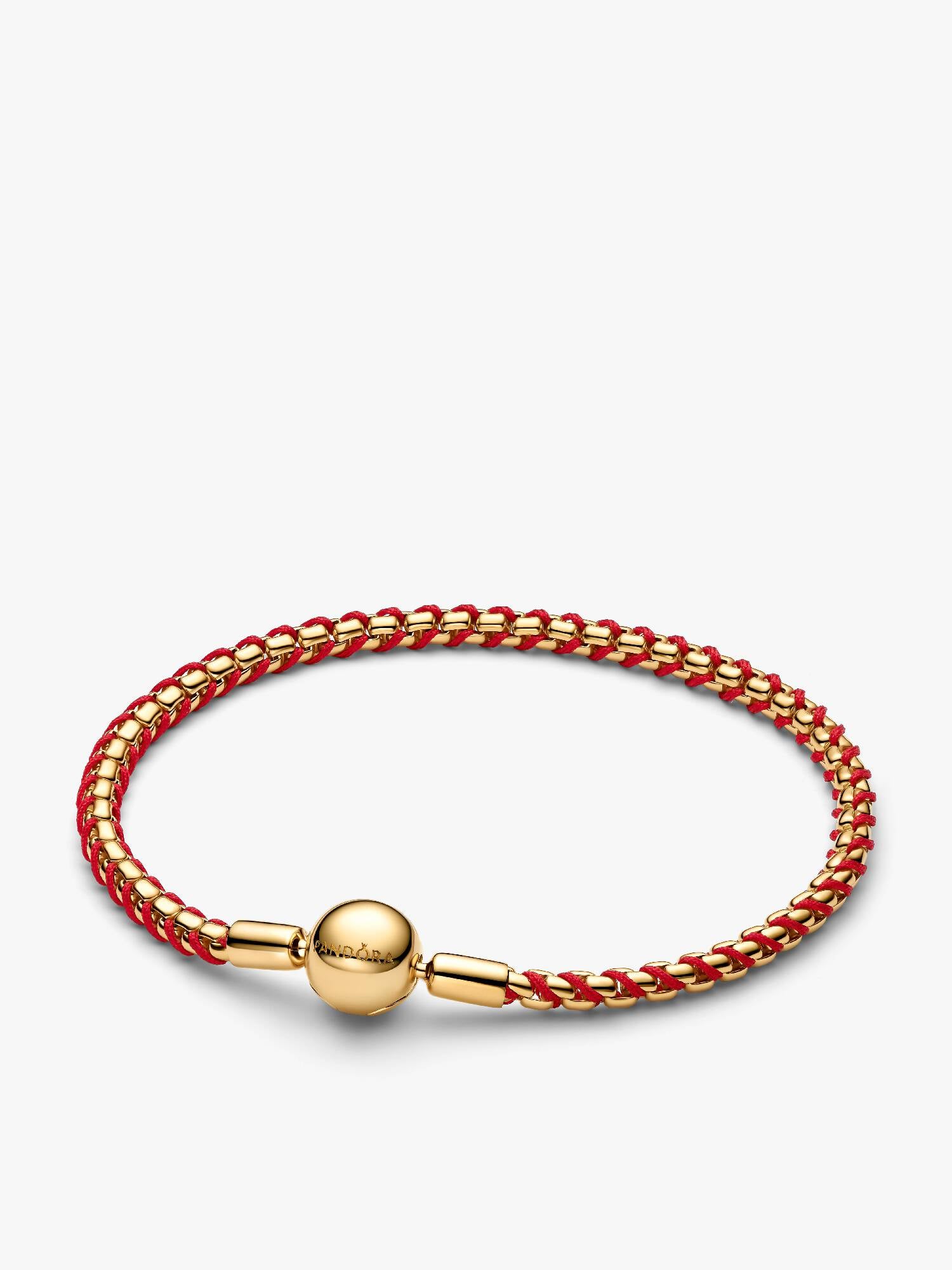 Pulseira de Corrente de Caixa com Cordão Vermelho
