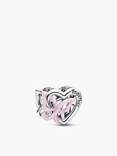 Conjunto de Presente Pulseira Coração Moments e Charms Tulipa & Coração Entrelaçado