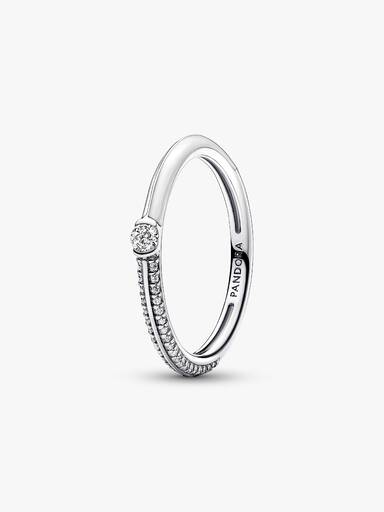 Anel Duplo Pavé Branco