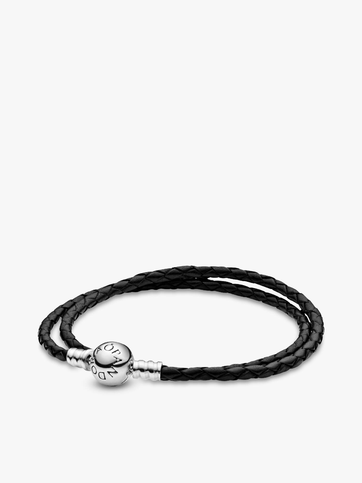 Pulseira de Couro Dupla Preta
