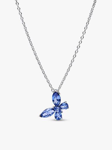 Conjunto de Colar e Brincos Borboleta Azul Inverno