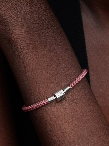 Pulseira Cordão Rosa Brilhante